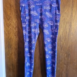 Vibrant Graphic Print Leggings - Purple